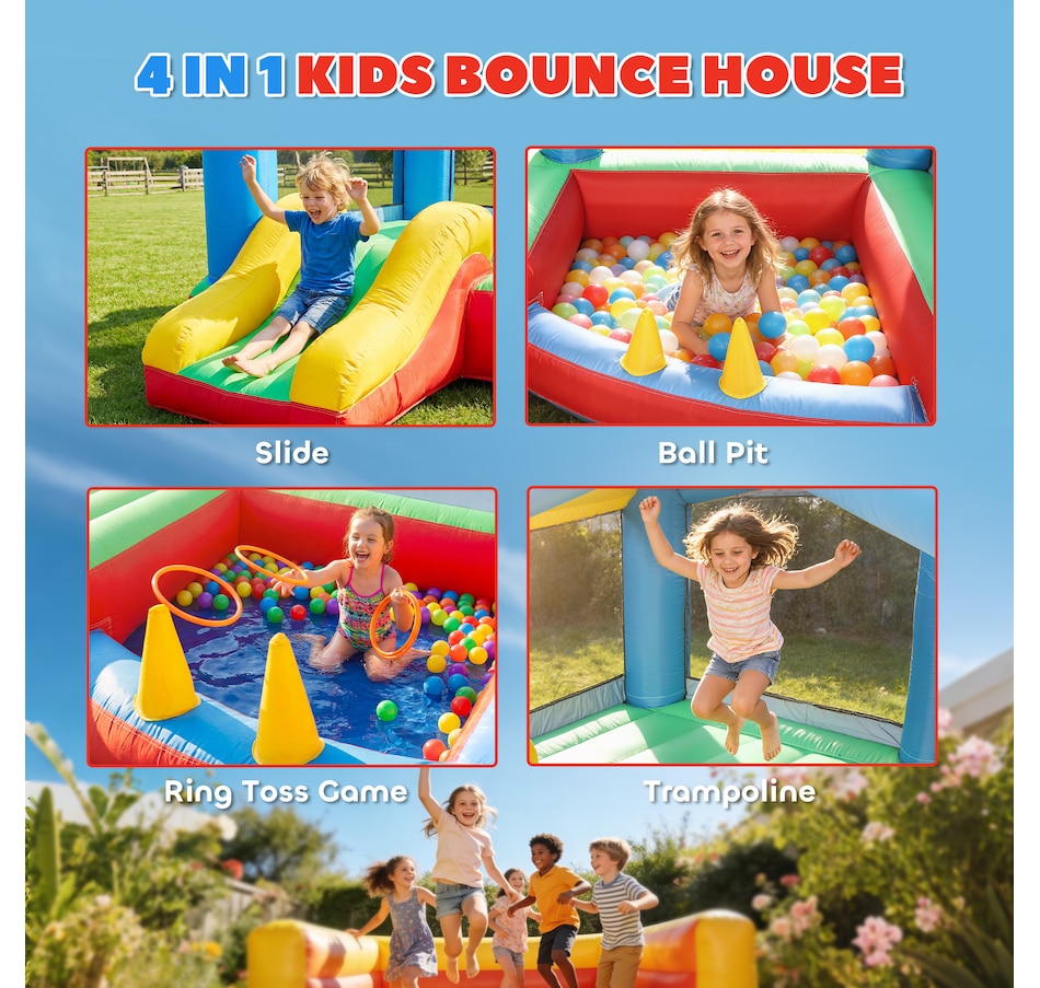Image 926793_ALTMORE3.jpg, Product 926-793 / Price $249.99, Qaba Bouncy Castle for Kids with Slide, Ball Pit and Ring Toss Game, Blower from Qaba on TSC.ca's Home & Garden department