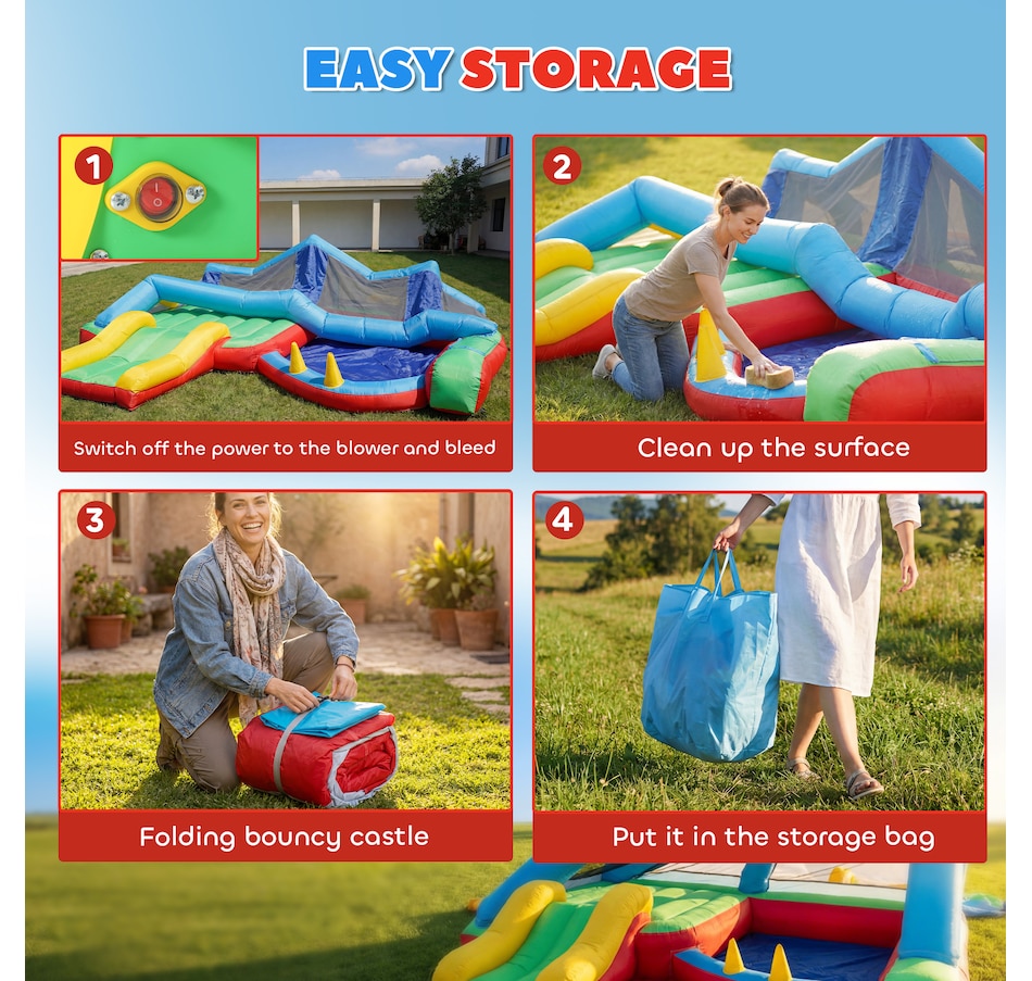 Image 926793_ALTMORE6.jpg, Product 926-793 / Price $249.99, Qaba Bouncy Castle for Kids with Slide, Ball Pit and Ring Toss Game, Blower from Qaba on TSC.ca's Home & Garden department