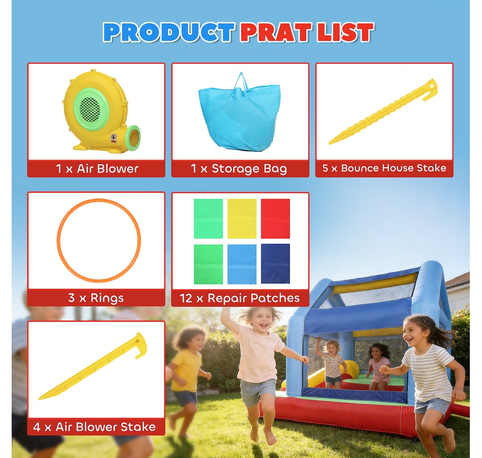 Image 926793_ALTMORE7.jpg, Product 926-793 / Price $249.99, Qaba Bouncy Castle for Kids with Slide, Ball Pit and Ring Toss Game, Blower from Qaba on TSC.ca's Home & Garden department