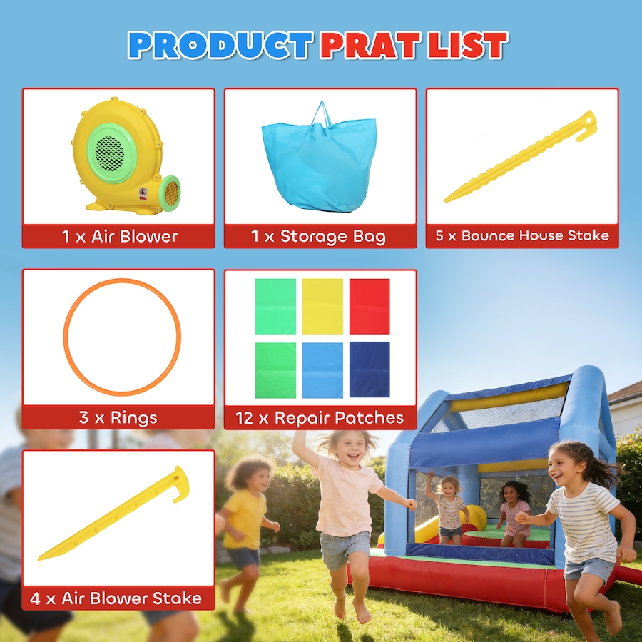 Image 926793_ALTMORE7.jpg, Product 926-793 / Price $233.99, Qaba Bouncy Castle for Kids with Slide, Ball Pit and Ring Toss Game, Blower from Qaba on TSC.ca's Home & Garden department