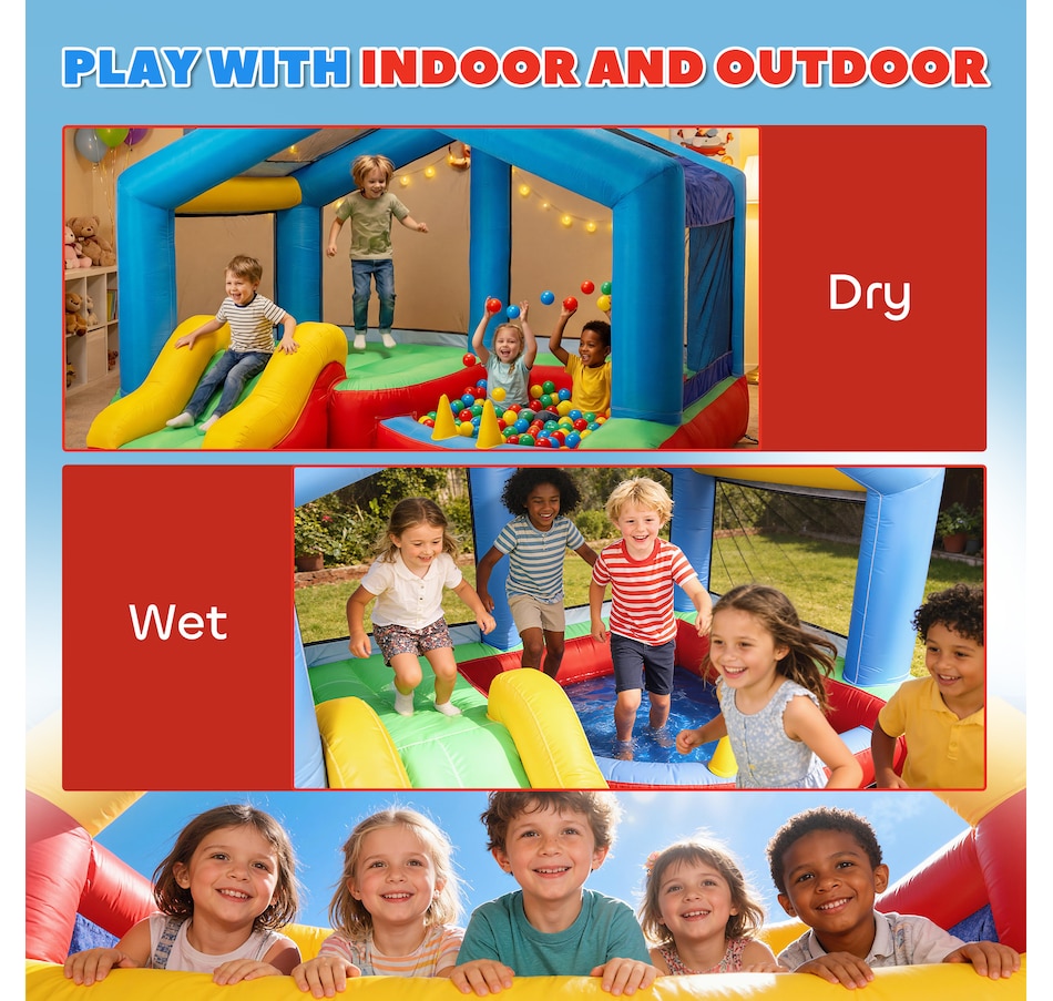 Image 926793_ALTMORE8.jpg, Product 926-793 / Price $249.99, Qaba Bouncy Castle for Kids with Slide, Ball Pit and Ring Toss Game, Blower from Qaba on TSC.ca's Home & Garden department