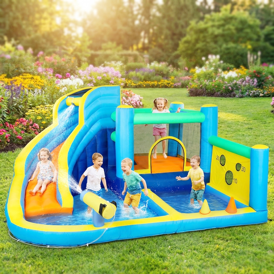 Image 926794_ALTMORE1.jpg, Product 926-794 / Price $334.99, Qaba Bouncy Castle for Kids with Slide, Pool/Ball Pit for Indoor Outdoor from Qaba on TSC.ca's Home & Garden department