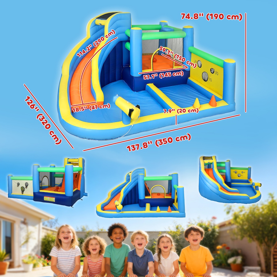 Image 926794_ALTMORE2.jpg, Product 926-794 / Price $334.99, Qaba Bouncy Castle for Kids with Slide, Pool/Ball Pit for Indoor Outdoor from Qaba on TSC.ca's Home & Garden department