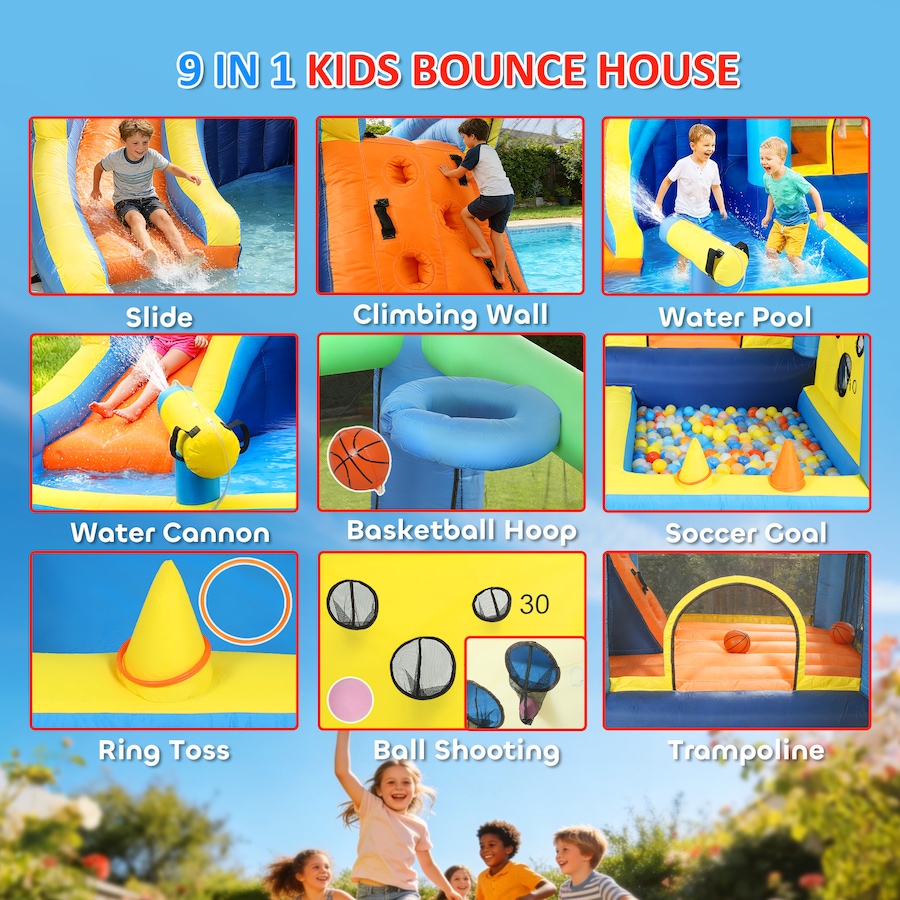 Image 926794_ALTMORE3.jpg, Product 926-794 / Price $334.99, Qaba Bouncy Castle for Kids with Slide, Pool/Ball Pit for Indoor Outdoor from Qaba on TSC.ca's Home & Garden department