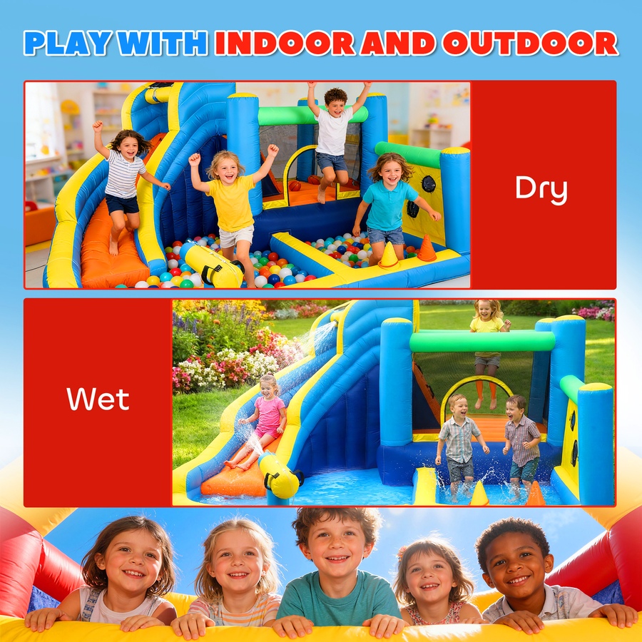 Image 926794_ALTMORE8.jpg, Product 926-794 / Price $334.99, Qaba Bouncy Castle for Kids with Slide, Pool/Ball Pit for Indoor Outdoor from Qaba on TSC.ca's Home & Garden department