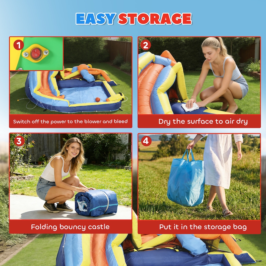 Image 926796_ALTMORE6.jpg, Product 926-796 / Price $359.99, Qaba Inflatable Bounce House with Slide, Pool/Ball Pit for Indoor Outdoor from Qaba on TSC.ca's Home & Garden department