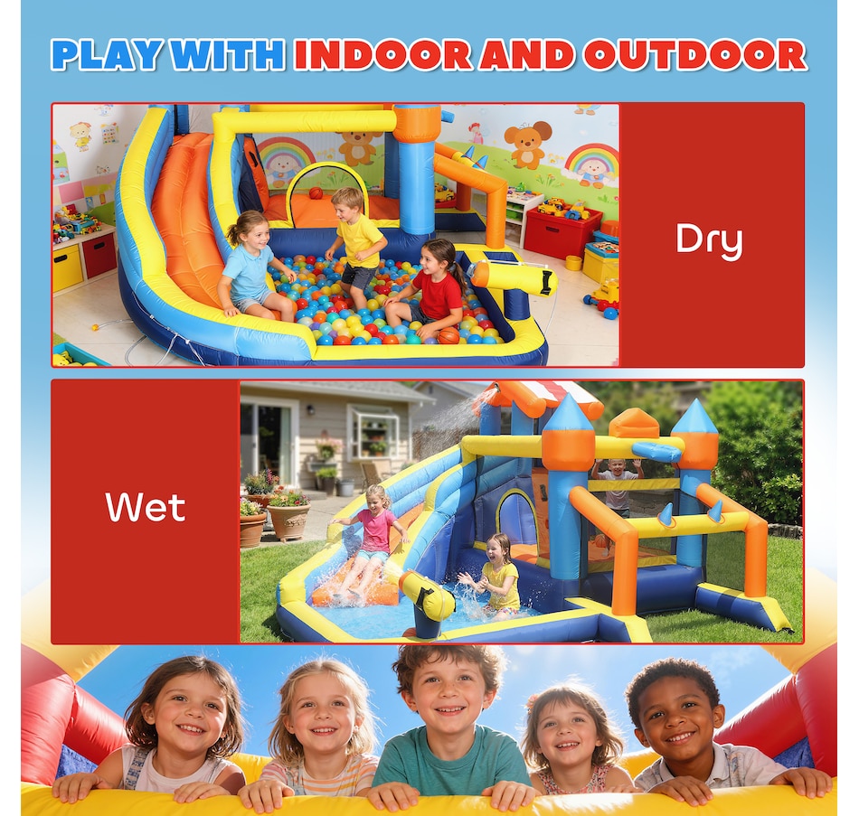 Image 926796_ALTMORE8.jpg, Product 926-796 / Price $349.99, Qaba Inflatable Bounce House with Slide, Pool/Ball Pit for Indoor Outdoor from Qaba on TSC.ca's Home & Garden department