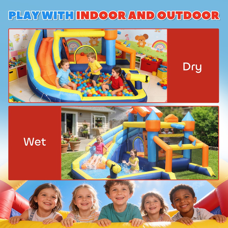 Image 926796_ALTMORE8.jpg, Product 926-796 / Price $359.99, Qaba Inflatable Bounce House with Slide, Pool/Ball Pit for Indoor Outdoor from Qaba on TSC.ca's Home & Garden department