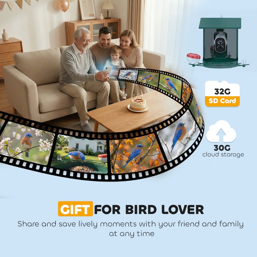 Image 926805_ALTMORE5.jpg, Product 926-805 / Price $122.99, PawHut Smart Bird Feeder Camera with AI Identify, 2K HD Live Video from PawHut on TSC.ca's Home & Garden department