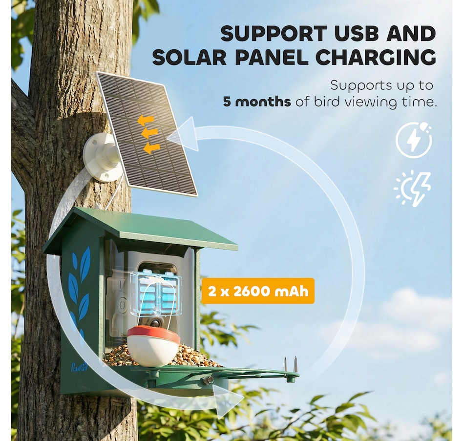 Image 926805_ALTMORE7.jpg, Product 926-805 / Price $89.99, PawHut Smart Bird Feeder Camera with AI Identify, 2K HD Live Video from PawHut on TSC.ca's Home & Garden department
