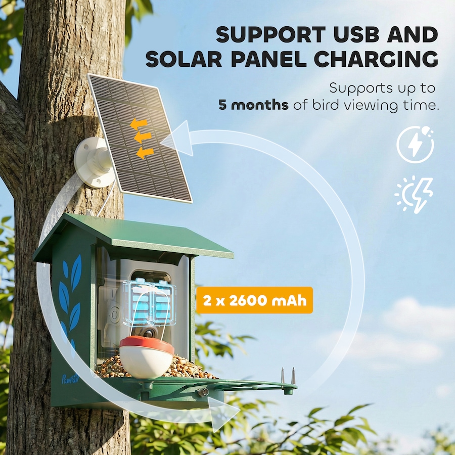 Image 926805_ALTMORE7.jpg, Product 926-805 / Price $122.99, PawHut Smart Bird Feeder Camera with AI Identify, 2K HD Live Video from PawHut on TSC.ca's Home & Garden department