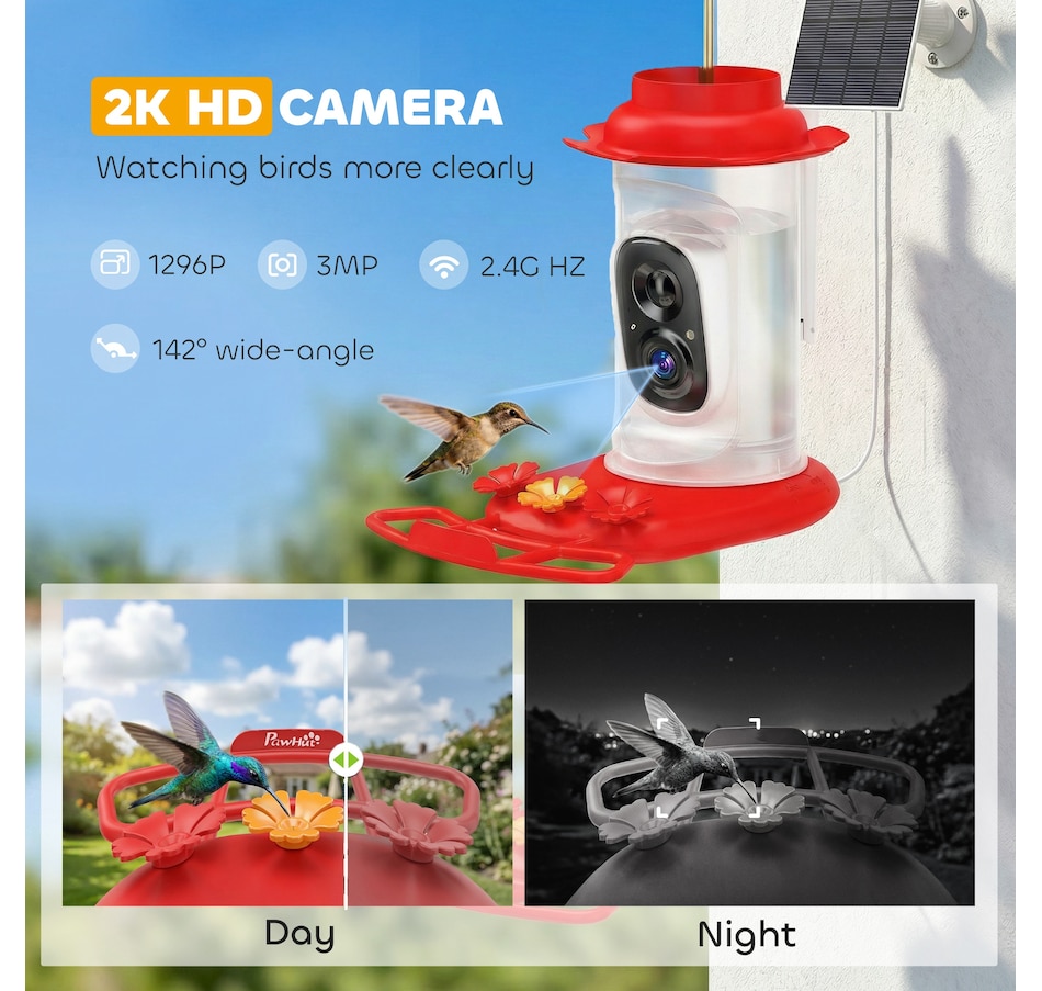 Image 926806_ALTMORE4.jpg, Product 926-806 / Price $82.99, PawHut Smart Bird Feeder with 2K HD Camera, Bird Feeder Camera AI Identify from PawHut on TSC.ca's Home & Garden department