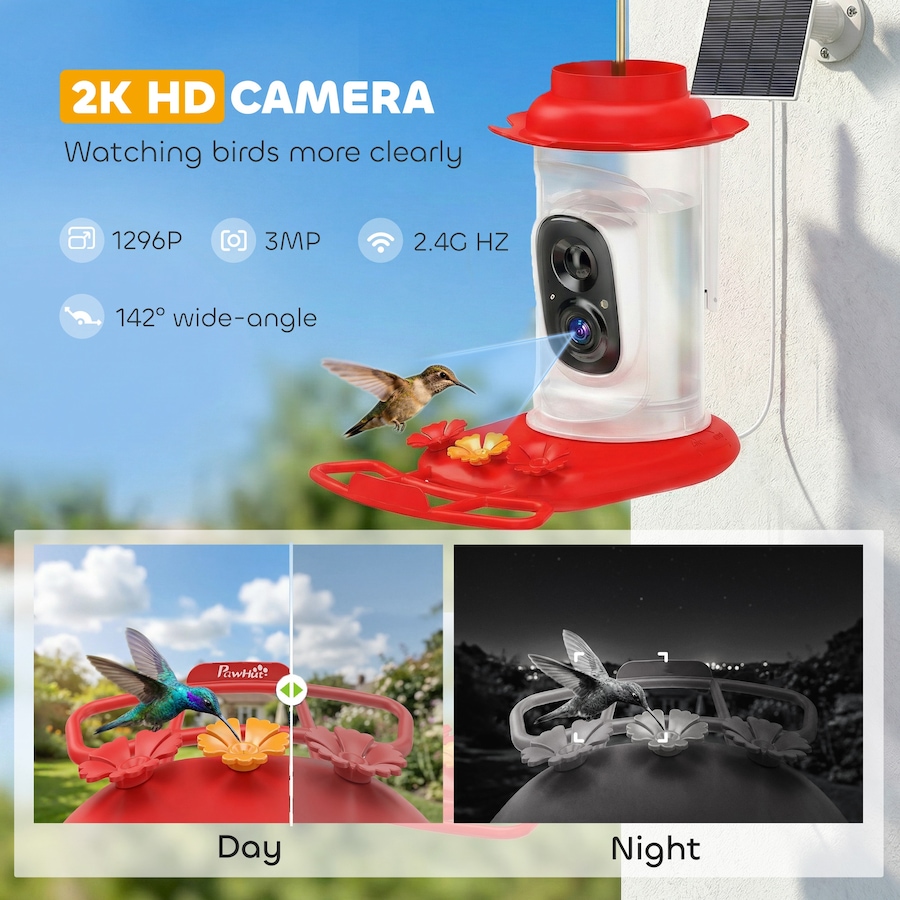 Image 926806_ALTMORE4.jpg, Product 926-806 / Price $84.99, PawHut Smart Bird Feeder with 2K HD Camera, Bird Feeder Camera AI Identify from PawHut on TSC.ca's Home & Garden department