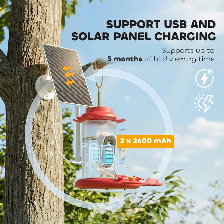 Image 926806_ALTMORE6.jpg, Product 926-806 / Price $84.99, PawHut Smart Bird Feeder with 2K HD Camera, Bird Feeder Camera AI Identify from PawHut on TSC.ca's Home & Garden department