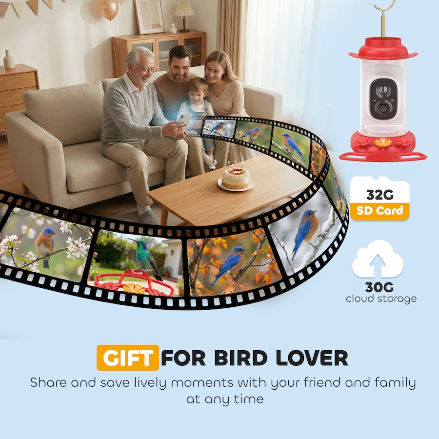 Image 926806_ALTMORE8.jpg, Product 926-806 / Price $84.99, PawHut Smart Bird Feeder with 2K HD Camera, Bird Feeder Camera AI Identify from PawHut on TSC.ca's Home & Garden department