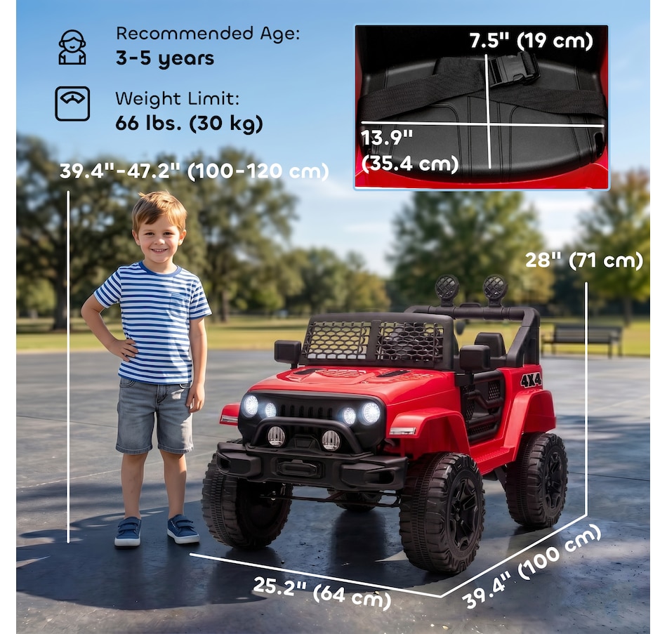 Image 926830_ALTMORE10.jpg, Product 926-830 / Price $201.99, Aosom 12V Ride On Car Off Road Truck for kids SUV Electric Battery Powered from Aosom on TSC.ca's Toys & Hobbies department