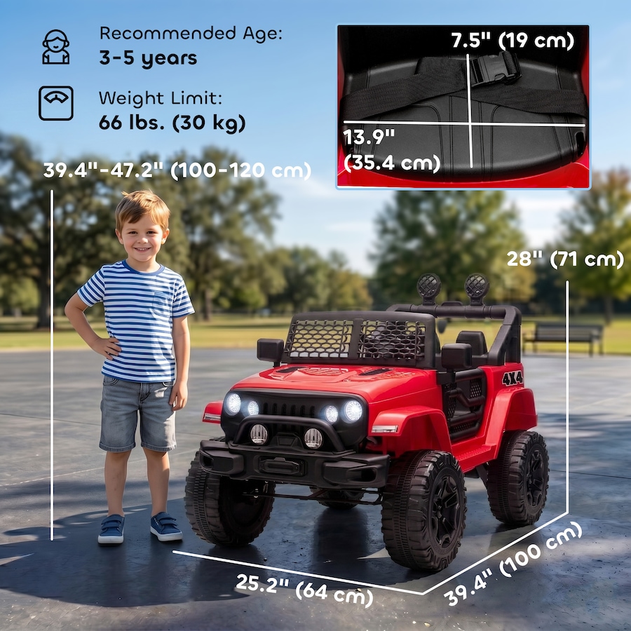Image 926830_ALTMORE10.jpg, Product 926-830 / Price $189.99, Aosom 12V Ride On Car Off Road Truck for kids SUV Electric Battery Powered from Aosom on TSC.ca's Toys & Hobbies department