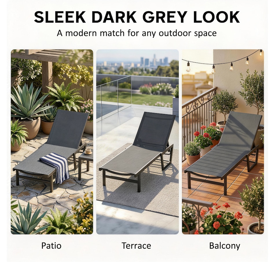 Image 926853_ALTMORE6.jpg, Product 926-853 / Price $134.99, Outsunny Lounge Chair Outdoor, 63 cm Wide Chaise Lounge Tanning Chair from Outsunny on TSC.ca's Home & Garden department