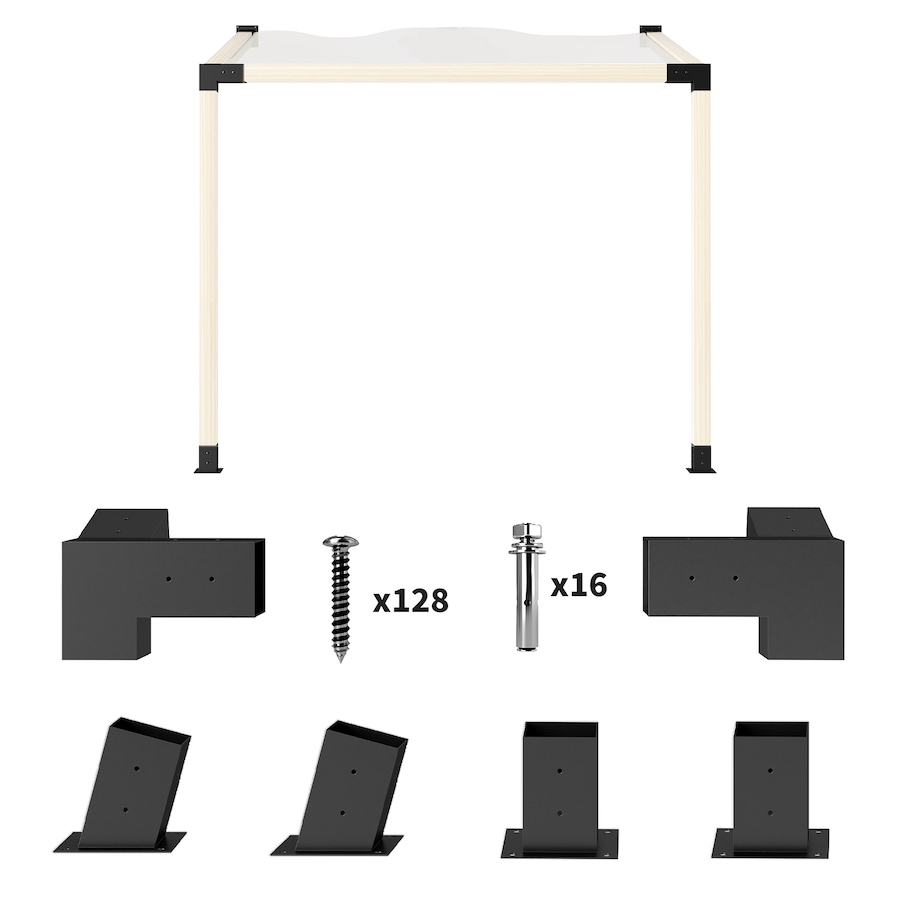 Image 926869.jpg, Product 926-869 / Price $129.99, Outsunny Pergola Brackets, 15° Slanted Roof Pergola Bracket Kit, Black from Outsunny on TSC.ca's Home & Garden department