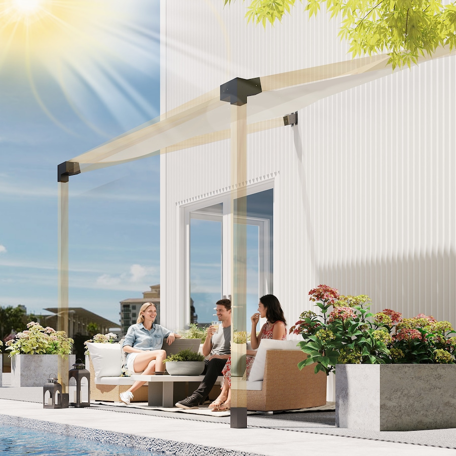 Image 926869_ALTMORE1.jpg, Product 926-869 / Price $129.99, Outsunny Pergola Brackets, 15° Slanted Roof Pergola Bracket Kit, Black from Outsunny on TSC.ca's Home & Garden department