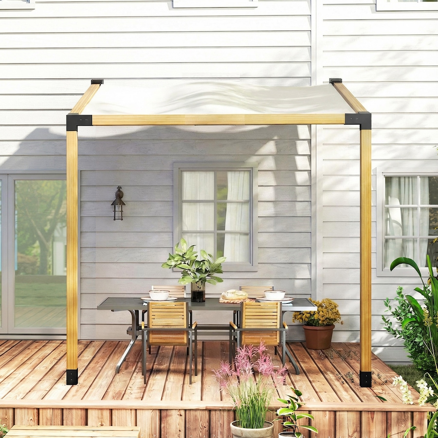 Image 926869_ALTMORE8.jpg, Product 926-869 / Price $129.99, Outsunny Pergola Brackets, 15° Slanted Roof Pergola Bracket Kit, Black from Outsunny on TSC.ca's Home & Garden department