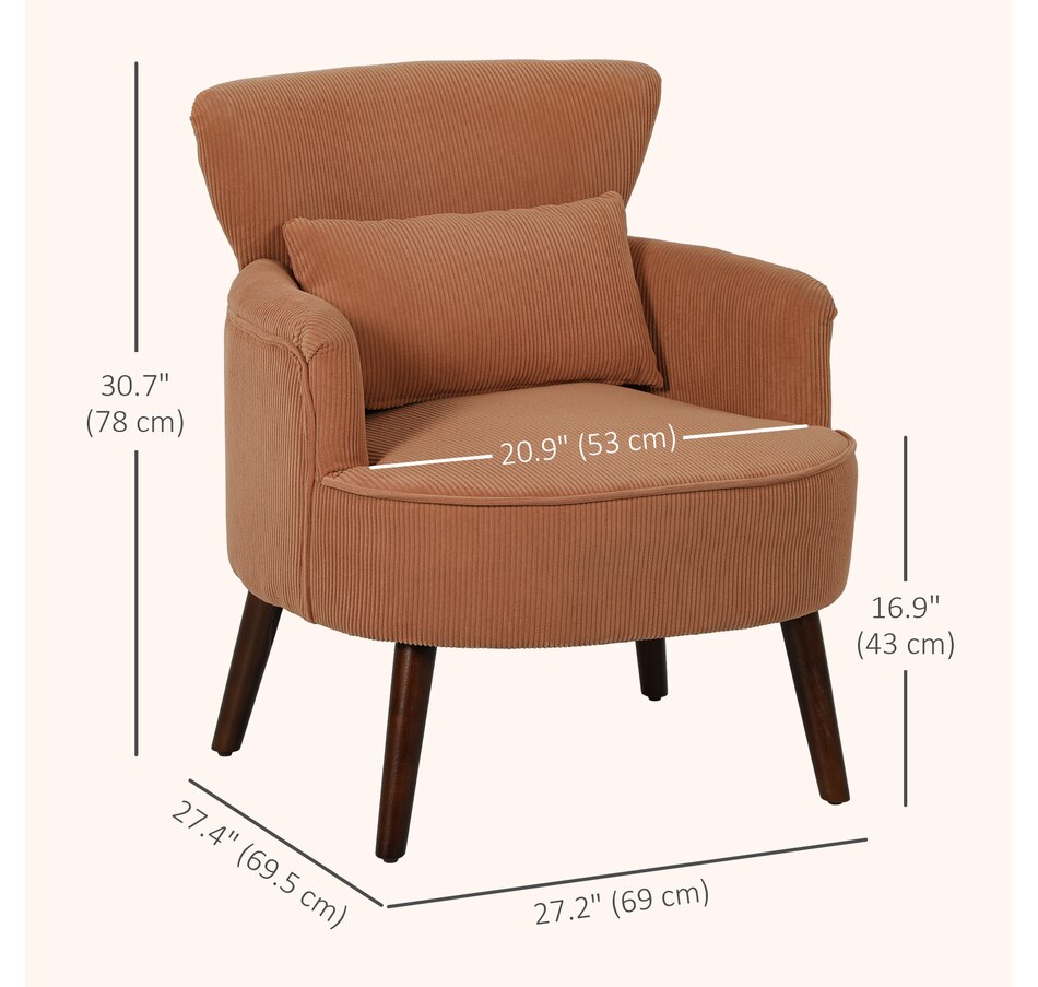 Image 926929_ALTMORE11.jpg, Product 926-929 / Price $179.99 - $199.99, HOMCOM Upholstered Accent Chair with Wood Legs for Living Room from HOMCOM on TSC.ca's Home & Garden department