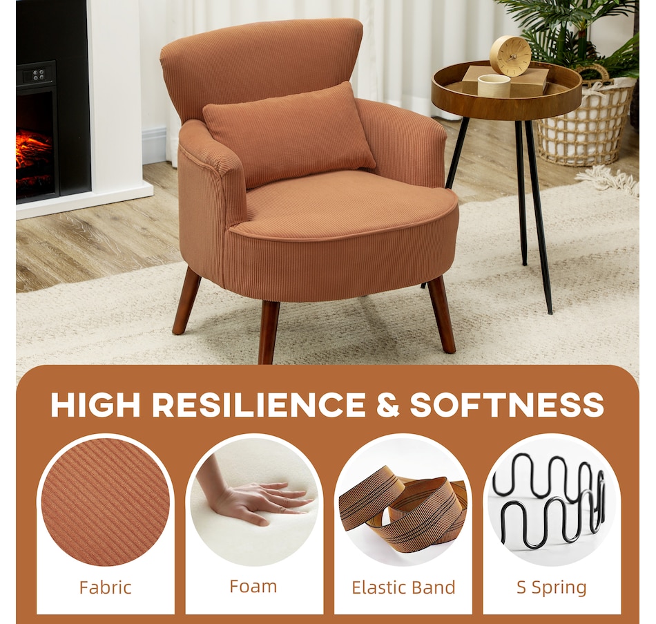 Image 926929_ALTMORE12.jpg, Product 926-929 / Price $179.99 - $199.99, HOMCOM Upholstered Accent Chair with Wood Legs for Living Room from HOMCOM on TSC.ca's Home & Garden department