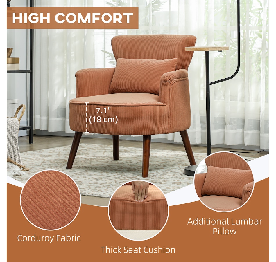 Image 926929_ALTMORE13.jpg, Product 926-929 / Price $179.99 - $199.99, HOMCOM Upholstered Accent Chair with Wood Legs for Living Room from HOMCOM on TSC.ca's Home & Garden department