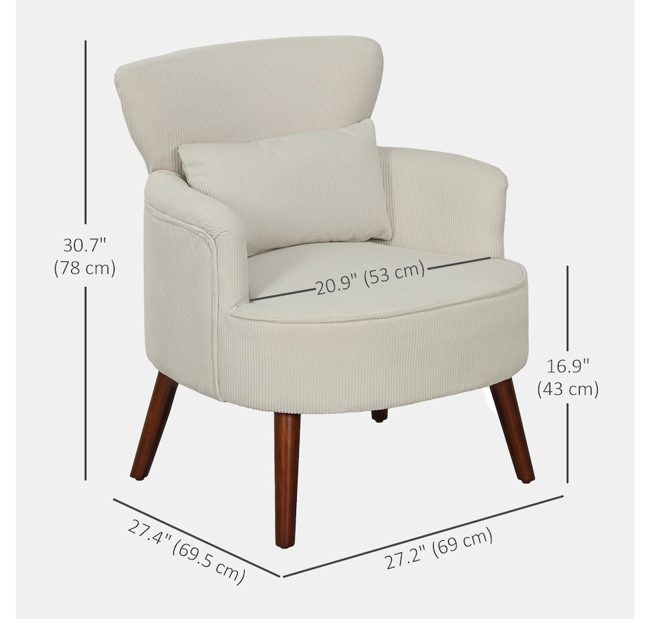 Image 926929_ALTMORE19.jpg, Product 926-929 / Price $179.99 - $199.99, HOMCOM Upholstered Accent Chair with Wood Legs for Living Room from HOMCOM on TSC.ca's Home & Garden department
