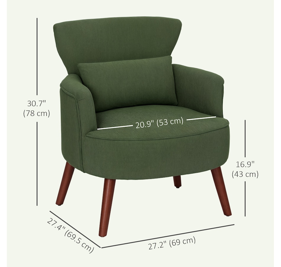 Image 926929_ALTMORE2.jpg, Product 926-929 / Price $179.99 - $199.99, HOMCOM Upholstered Accent Chair with Wood Legs for Living Room from HOMCOM on TSC.ca's Home & Garden department