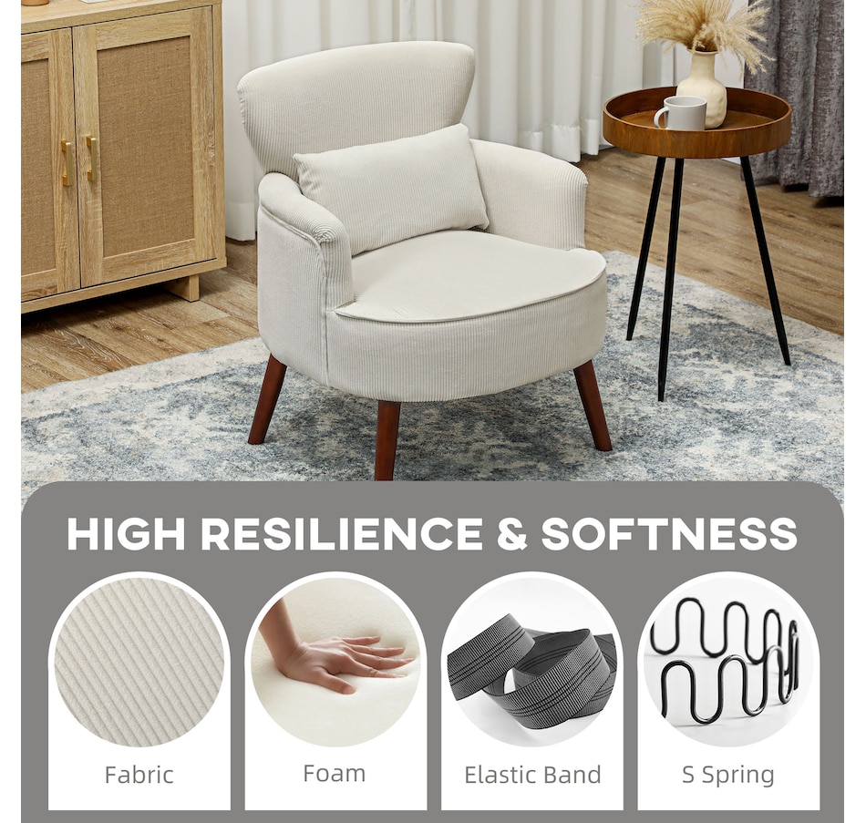 Image 926929_ALTMORE20.jpg, Product 926-929 / Price $179.99 - $199.99, HOMCOM Upholstered Accent Chair with Wood Legs for Living Room from HOMCOM on TSC.ca's Home & Garden department