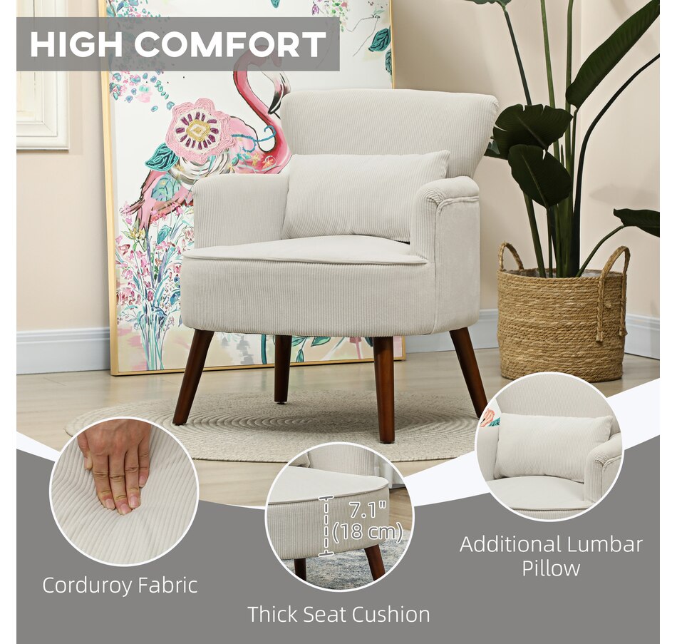 Image 926929_ALTMORE21.jpg, Product 926-929 / Price $179.99 - $199.99, HOMCOM Upholstered Accent Chair with Wood Legs for Living Room from HOMCOM on TSC.ca's Home & Garden department