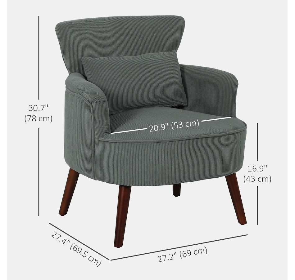 Image 926929_ALTMORE27.jpg, Product 926-929 / Price $179.99 - $199.99, HOMCOM Upholstered Accent Chair with Wood Legs for Living Room from HOMCOM on TSC.ca's Home & Garden department