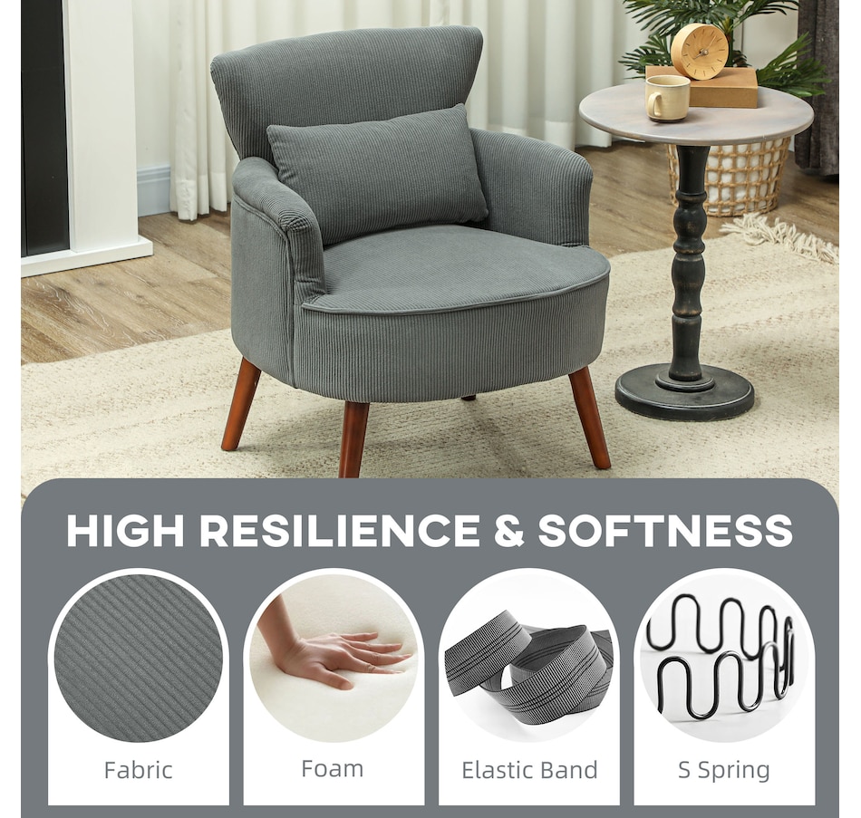 Image 926929_ALTMORE28.jpg, Product 926-929 / Price $179.99 - $199.99, HOMCOM Upholstered Accent Chair with Wood Legs for Living Room from HOMCOM on TSC.ca's Home & Garden department