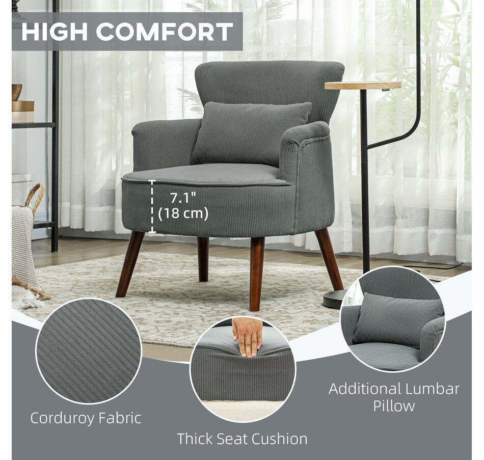 Image 926929_ALTMORE29.jpg, Product 926-929 / Price $179.99 - $199.99, HOMCOM Upholstered Accent Chair with Wood Legs for Living Room from HOMCOM on TSC.ca's Home & Garden department