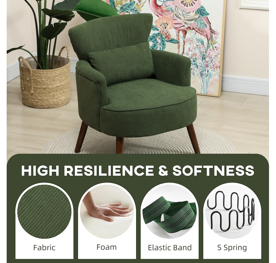 Image 926929_ALTMORE3.jpg, Product 926-929 / Price $179.99 - $199.99, HOMCOM Upholstered Accent Chair with Wood Legs for Living Room from HOMCOM on TSC.ca's Home & Garden department