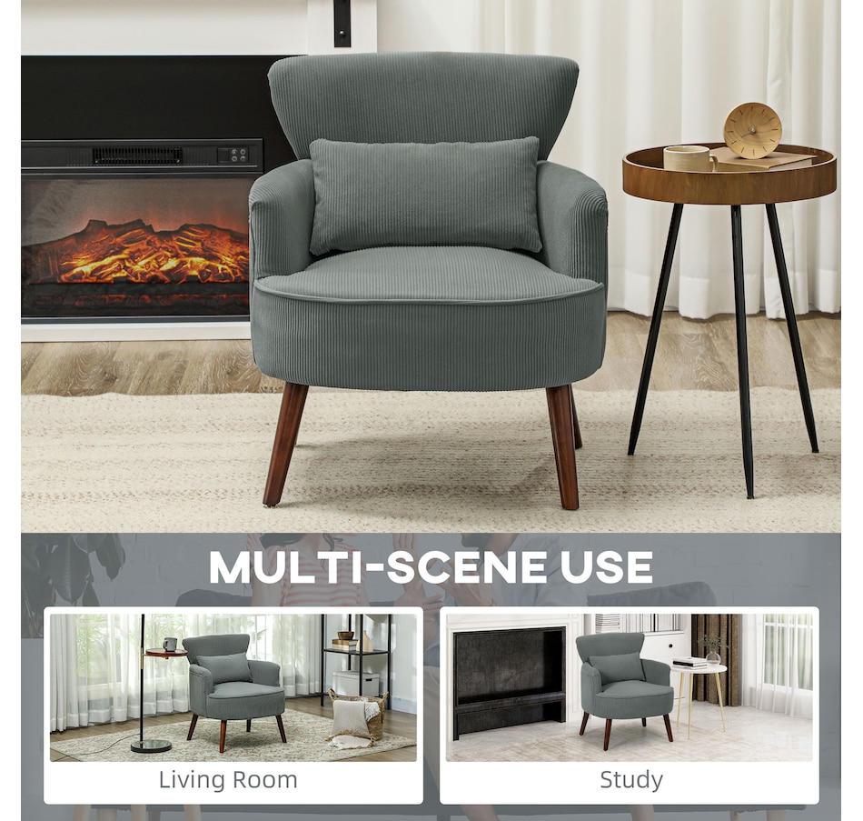 Image 926929_ALTMORE32.jpg, Product 926-929 / Price $179.99 - $199.99, HOMCOM Upholstered Accent Chair with Wood Legs for Living Room from HOMCOM on TSC.ca's Home & Garden department