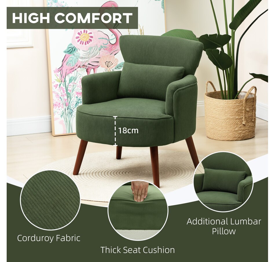 Image 926929_ALTMORE4.jpg, Product 926-929 / Price $179.99 - $199.99, HOMCOM Upholstered Accent Chair with Wood Legs for Living Room from HOMCOM on TSC.ca's Home & Garden department