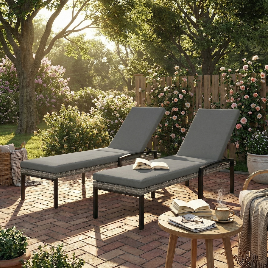 Image 926933_ALTMORE10.jpg, Product 926-933 / Price $356.99, Outsunny Chaise Lounge Chairs Outdoor, Set of 2 Wicker Patio Lounge Chairs from Outsunny on TSC.ca's Home & Garden department
