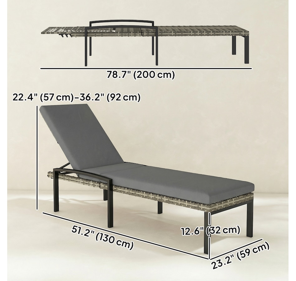 Image 926933_ALTMORE11.jpg, Product 926-933 / Price $309.99 - $339.99, Outsunny Chaise Lounge Chairs Outdoor, Set of 2 Wicker Patio Lounge Chairs from Outsunny on TSC.ca's Home & Garden department