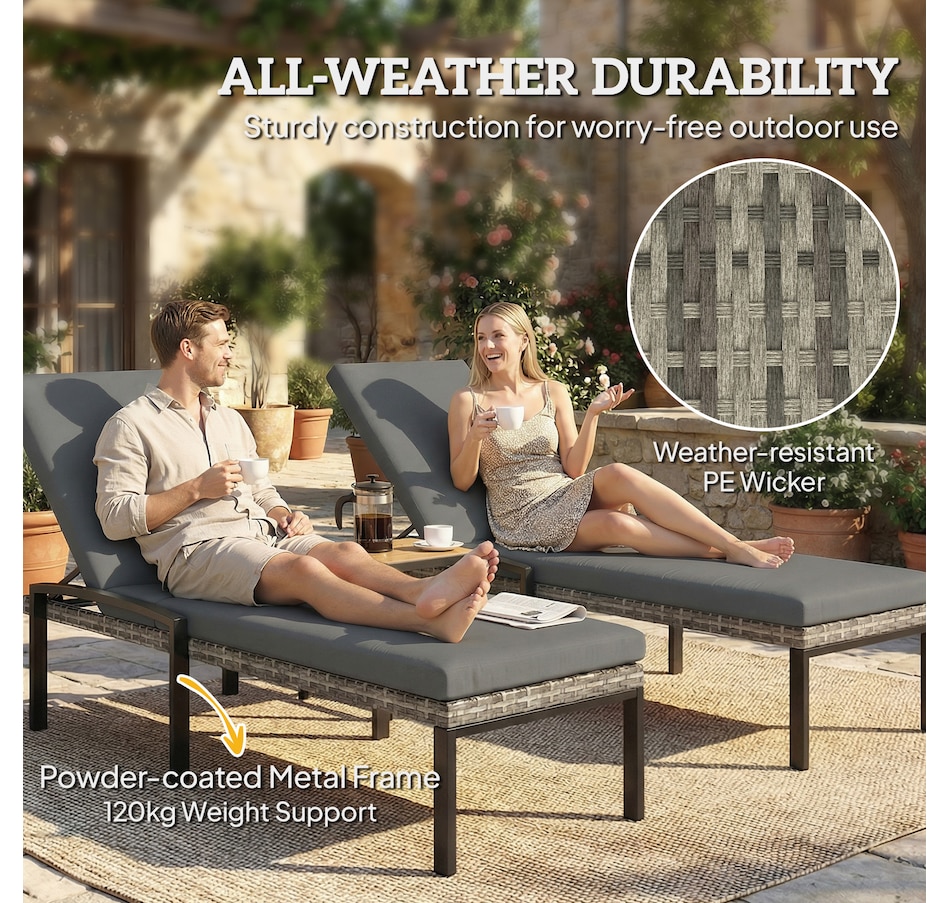Image 926933_ALTMORE14.jpg, Product 926-933 / Price $309.99 - $339.99, Outsunny Chaise Lounge Chairs Outdoor, Set of 2 Wicker Patio Lounge Chairs from Outsunny on TSC.ca's Home & Garden department