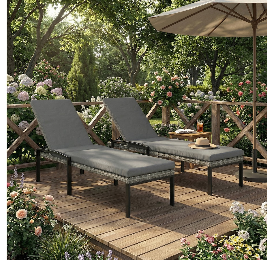 Image 926933_ALTMORE17.jpg, Product 926-933 / Price $309.99 - $339.99, Outsunny Chaise Lounge Chairs Outdoor, Set of 2 Wicker Patio Lounge Chairs from Outsunny on TSC.ca's Home & Garden department