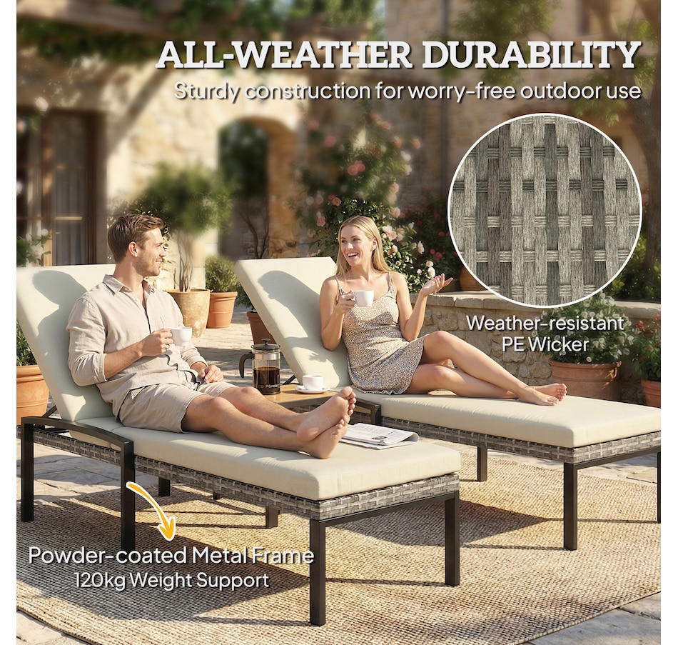 Image 926933_ALTMORE5.jpg, Product 926-933 / Price $309.99 - $339.99, Outsunny Chaise Lounge Chairs Outdoor, Set of 2 Wicker Patio Lounge Chairs from Outsunny on TSC.ca's Home & Garden department