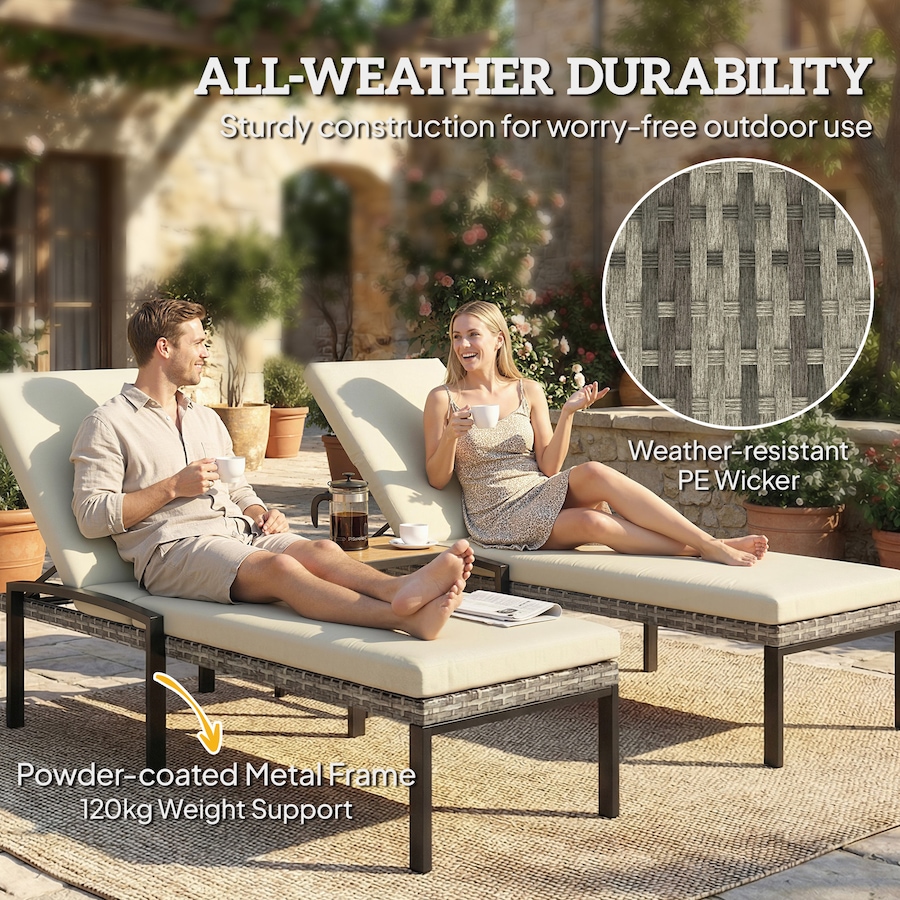 Image 926933_ALTMORE5.jpg, Product 926-933 / Price $356.99, Outsunny Chaise Lounge Chairs Outdoor, Set of 2 Wicker Patio Lounge Chairs from Outsunny on TSC.ca's Home & Garden department