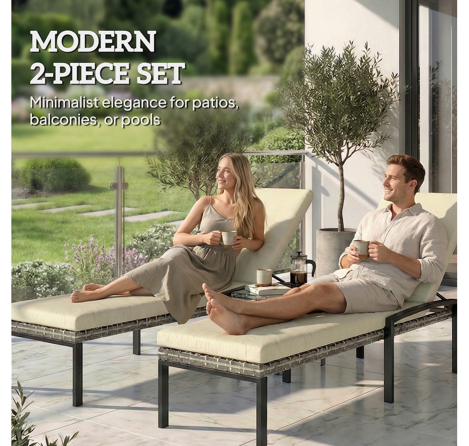 Image 926933_ALTMORE6.jpg, Product 926-933 / Price $309.99 - $339.99, Outsunny Chaise Lounge Chairs Outdoor, Set of 2 Wicker Patio Lounge Chairs from Outsunny on TSC.ca's Home & Garden department
