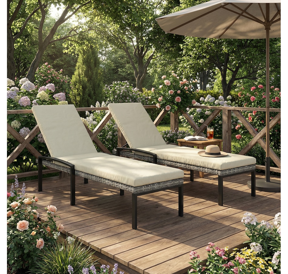 Image 926933_ALTMORE8.jpg, Product 926-933 / Price $309.99 - $339.99, Outsunny Chaise Lounge Chairs Outdoor, Set of 2 Wicker Patio Lounge Chairs from Outsunny on TSC.ca's Home & Garden department