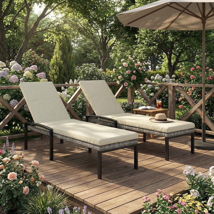 Image 926933_ALTMORE8.jpg, Product 926-933 / Price $356.99, Outsunny Chaise Lounge Chairs Outdoor, Set of 2 Wicker Patio Lounge Chairs from Outsunny on TSC.ca's Home & Garden department