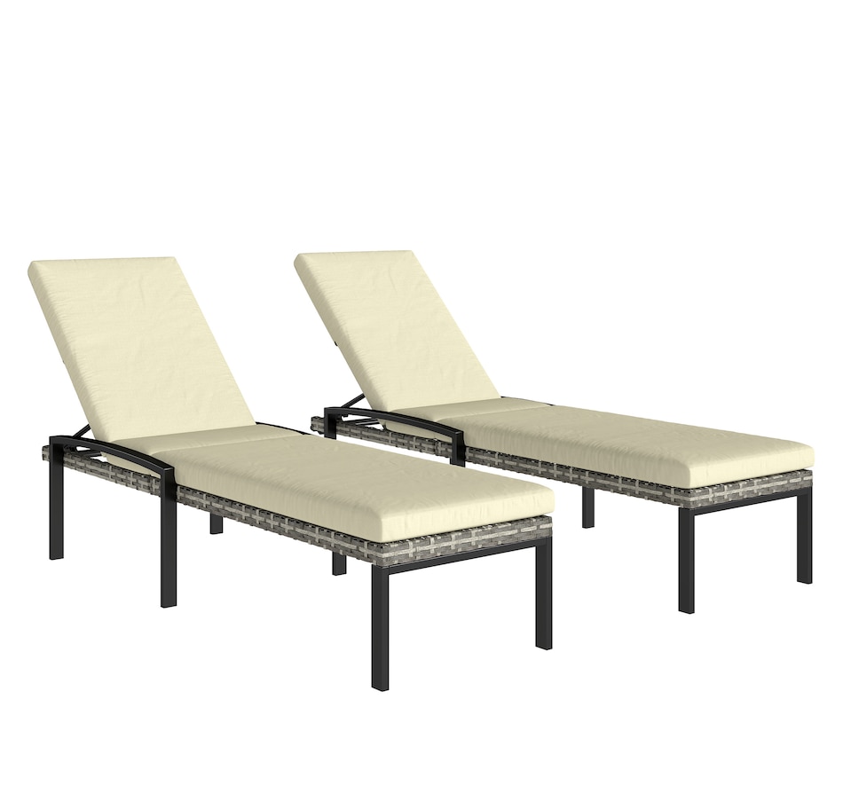 Image 926933_ST01.jpg, Product 926-933 / Price $309.99 - $339.99, Outsunny Chaise Lounge Chairs Outdoor, Set of 2 Wicker Patio Lounge Chairs from Outsunny on TSC.ca's Home & Garden department