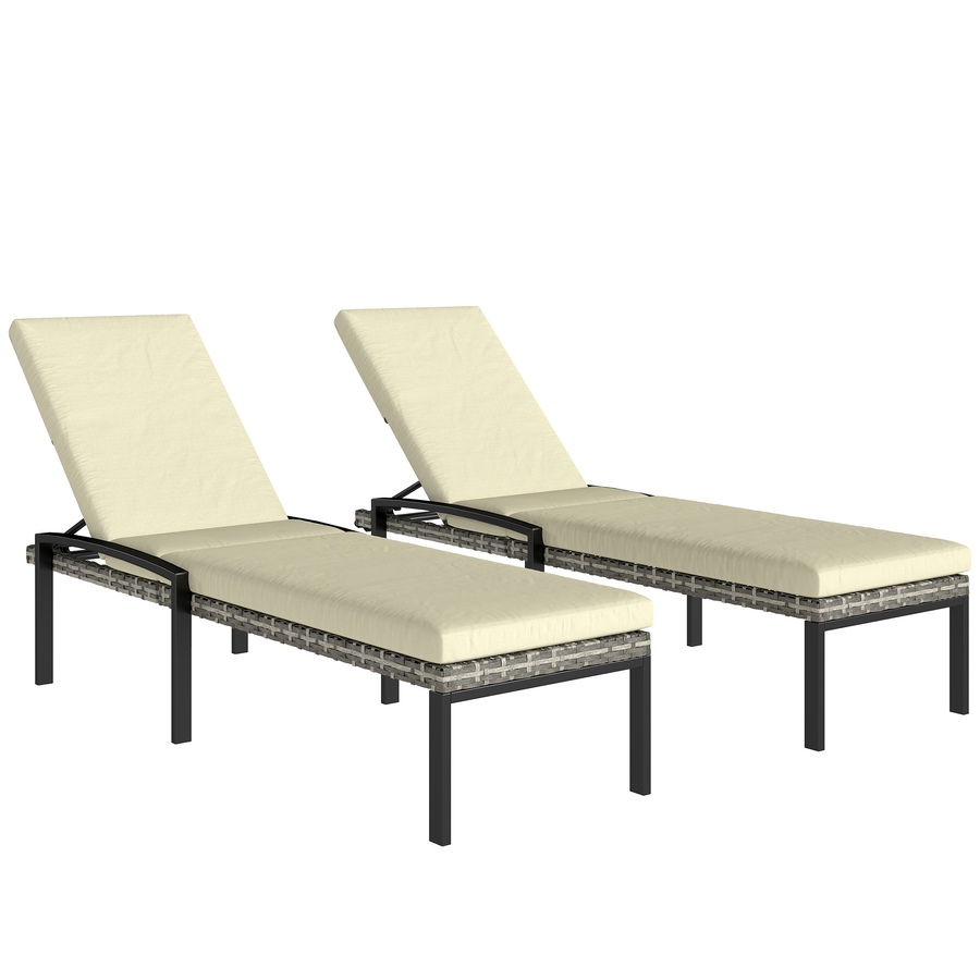 Image 926933_ST01.jpg, Product 926-933 / Price $356.99, Outsunny Chaise Lounge Chairs Outdoor, Set of 2 Wicker Patio Lounge Chairs from Outsunny on TSC.ca's Home & Garden department