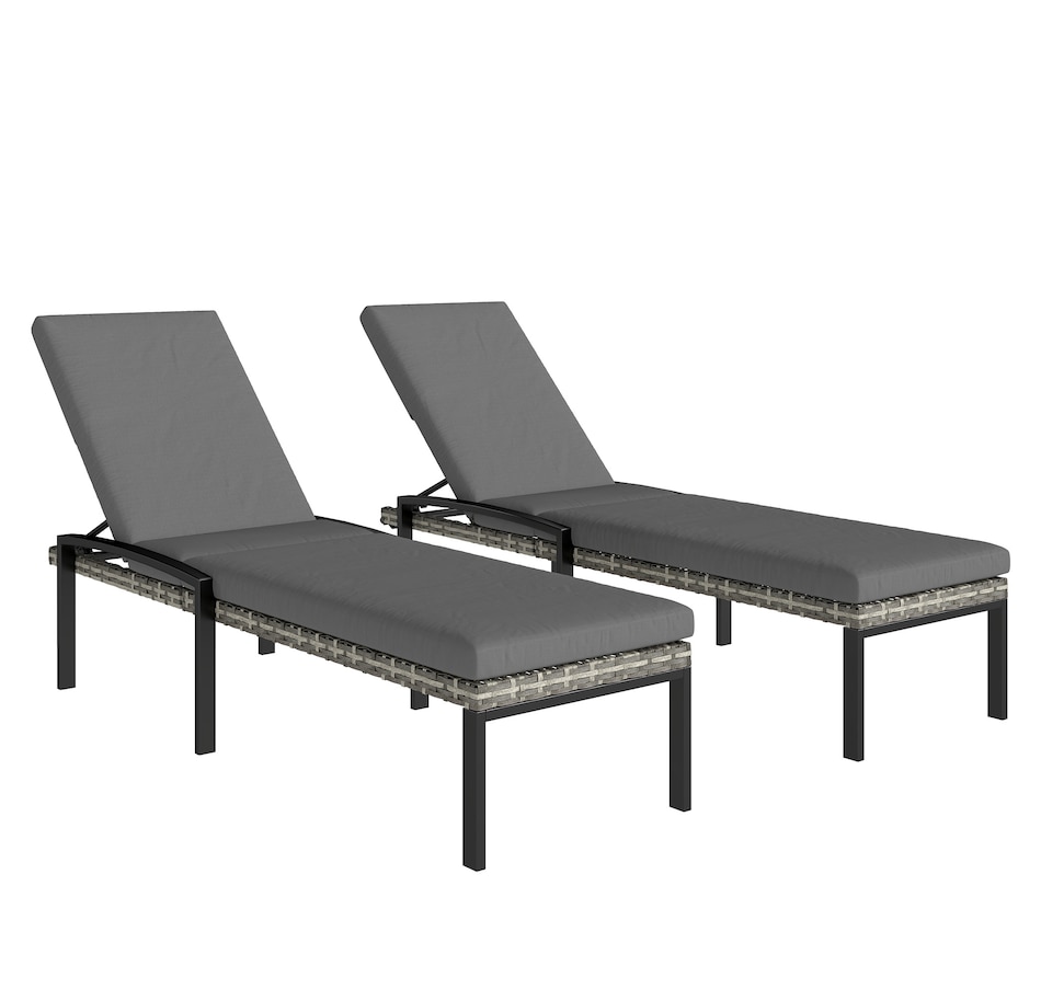 Image 926933_ST02.jpg, Product 926-933 / Price $309.99 - $339.99, Outsunny Chaise Lounge Chairs Outdoor, Set of 2 Wicker Patio Lounge Chairs from Outsunny on TSC.ca's Home & Garden department